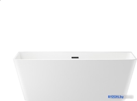 Ванна Wellsee Graceful Pro 168x80 230903003 (отдельностоящая ванна белый глянец, экран, ножки, сифон-автомат матовый черный) - фото