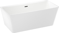 Ванна Wellsee Graceful Pro 168x80 230903003 (отдельностоящая ванна белый глянец, экран, ножки, сифон-автомат матовый черный) - фото2