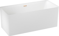 Ванна Wellsee Pure BY Wellsee 166x77 230702004 (отдельностоящая ванна матовый белый, экран, ножки, сифон-автомат золото) - фото2