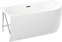 Ванна Wellsee Belle Spa 150x75 235701003 (пристенная ванна (левая) белый глянец, экран, каркас, сифон-автомат матовый черный) - фото2