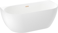 Ванна Wellsee Belle Spa 3.0 170x80 235901004 (пристенная ванна белый глянец, экран, ножки, сифон-автомат золото) - фото2