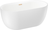 Ванна Wellsee Chic Riviera 149x78 236801004 (отдельностоящая ванна белый глянец, экран, ножки, сифон-автомат золото) - фото2