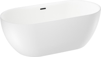 Ванна Wellsee Chic Riviera 179x84,5 236803003 (отдельностоящая ванна белый глянец, экран, ножки, сифон-автомат матовый черный) - фото2