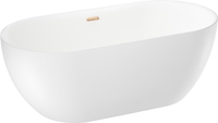 Ванна Wellsee Chic Riviera 179x84,5 236803004 (отдельностоящая ванна белый глянец, экран, ножки, сифон-автомат золото) - фото2
