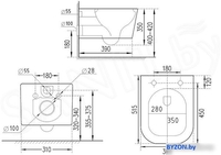 Унитаз подвесной Roxen Cube bidet в комплекте с инсталляцией StounFix Dual Fresh 6 в 1 966426 (кнопка: серый бетон) - фото2