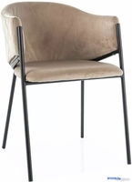 Стул Signal Bono Velvet Bluvel 28 (бежевый/черный) - фото