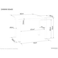 Кухонный стол Signal Damar DAMARDAC80 (дуб артизан/черный матовый) - фото2