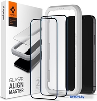 Защитное стекло Spigen ALM Glas FC для iPhone 12/iPhone 12 Pro AGL01802 (2шт) - фото