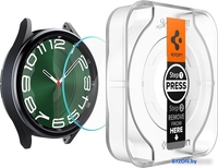 Защитное стекло Spigen EZ FIT Glas.TR для Galaxy Watch 6 Classic (47mm) AGL07066 - фото2