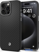 Чехол для телефона Spigen Enzo Aramid для iPhone 15 Pro Max ACS07044 (черный) - фото