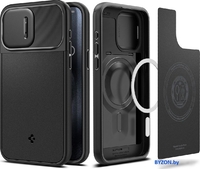 Чехол для телефона Spigen Optik Armor (MagFit) для iPhone 15 Pro ACS07184 (черный) - фото2
