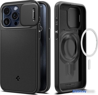 Чехол для телефона Spigen Optik Armor (MagFit) для iPhone 15 Pro Max ACS06599 (черный) - фото