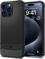 Чехол для телефона Spigen Rugged Armor (MagFit) для iPhone 15 Pro Max ACS06561 (черный) - фото2