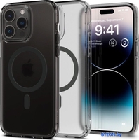 Чехол для телефона Spigen Ultra Hybrid (MagFit) для iPhone 14 Pro ACS05586 (затемненный) - фото