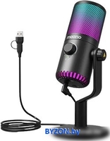 Проводной микрофон Maono DM30 RGB (черный) - фото