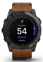 Умные часы Garmin Epix Pro Gen 2 Sapphire 51 мм (карбоново-серый титан/каштановый, с кожаным и силиконовым ремешками) - фото2