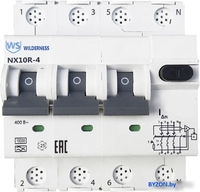 Дифференциальный автомат Wilderness NX10R 3P+N C63 100mA AC 10kA NX10R-4-063C-100AC - фото