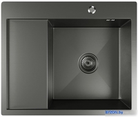 Кухонная мойка Mixline Pro 552929 (черный графит, с сифоном) - фото