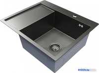 Кухонная мойка Mixline Pro 552929 (черный графит, с сифоном) - фото2