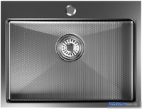 Кухонная мойка Mixline Pro 552933 (черный графит, с сифоном) - фото