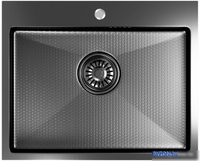 Кухонная мойка Mixline Pro 552935 (черный графит, с сифоном) - фото