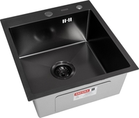 Кухонная мойка ARFEKA ECO AR 450*500 BLACK PVD NANO DECOR - фото2