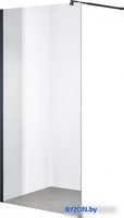 Душевая стенка Saniteco Walk-In SN-W8TB110 (110x200, прозрачное стекло, черный профиль) - фото