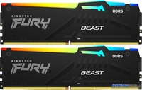 Оперативная память Kingston FURY Beast RGB 2x32ГБ DDR5 6400 МГц KF564C32BBAK2-64 - фото