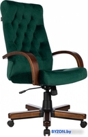 Офисное кресло Бюрократ T-9928WALNUT Fabric (зеленый Italia Green/дерево) - фото