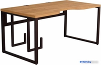 Геймерский стол Millwood Каир 2 с вырезом 160x80x74 (дуб золотой Craft/металл черный) - фото