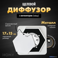 Осевой вентилятор HOMY Air Гексагон с таймером AIR009 d150 (белый) - фото