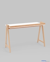 Стол Stool Group Pyramid 118x53 T-002-P (белый/светлое дерево) - фото2
