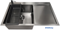 Кухонная мойка Stellar Decor S6550NB-L-D (нано черный) - фото2