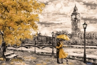 Фотообои ФабрикаФресок Живопись. Акварельный Лондон. Бигбен 1184270 (400x270) - фото