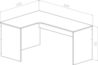 Стол МДК СПУ-П угловой 1600x1200x755 (правый, дуб млечный) - фото2