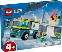 Конструктор LEGO City 60403 Скорая помощь и сноубордист - фото
