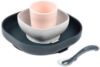 Набор детской посуды Beaba Coffret Repas Silicone Night Blue 913506 - фото