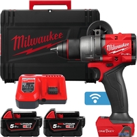 Дрель-шуруповерт Milwaukee M18 FUEL M18ONEDD3-502X 4933492802 (с 2-мя АКБ 5 Ач, кейс) - фото
