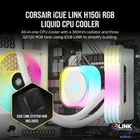 Жидкостное охлаждение для процессора Corsair iCUE LINK H150i RGB White CW-9061006-WW - фото2
