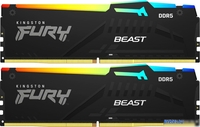 Kingston FURY Beast RGB 2x32ГБ DDR5 6400 МГц KF564C32BBEAK2-64 - фото