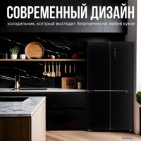 Четырёхдверный холодильник Tesler RCD-545I (черное стекло) - фото2