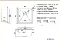Кухонная мойка ZorG SH 4444 Grafit - фото2