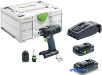 Дрель-шуруповерт Festool T 18+3 HPC 4.0 I-Plus 576446 (с 2-мя АКБ 4 Ач, кейс) - фото