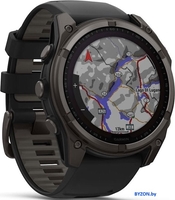 Умные часы Garmin Fenix 8 Solar, Sapphire 51мм (титановый угольно-серый с DLC-покрытием и черным ремешком) - фото2