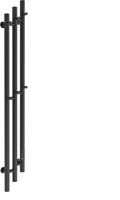 Полотенцесушитель Маргроид Ferrum Inaro 3 Cascade СНШ 120*6*12 Черный матовый, скрытого монтажа, таймер справа - фото