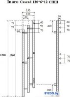 Полотенцесушитель Маргроид Ferrum Inaro 3 Cascade СНШ 120*6*12 Черный матовый, скрытого монтажа, таймер справа - фото2