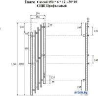 Полотенцесушитель Маргроид Ferrum Inaro Cascade СНШ профильный 120*5*20 Черный матовый, скрытого монтажа, таймер справа - фото2