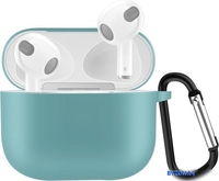 Чехол Sundays для AirPods 3 с карабином (голубой) - фото2