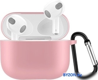 Чехол Sundays для AirPods 3 с карабином (розовый) - фото2