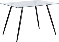 Кухонный стол TetChair Sophia 80x110x75 металл/стекло (черный/прозрачный) - фото